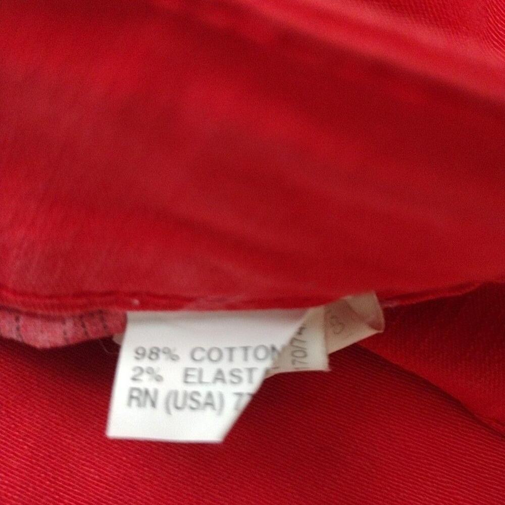 Zara Basic Jeans Womens 8 Red Skinny Mid Rise Ankle Zip Stretch Denim Pants - Picture 8 of 9